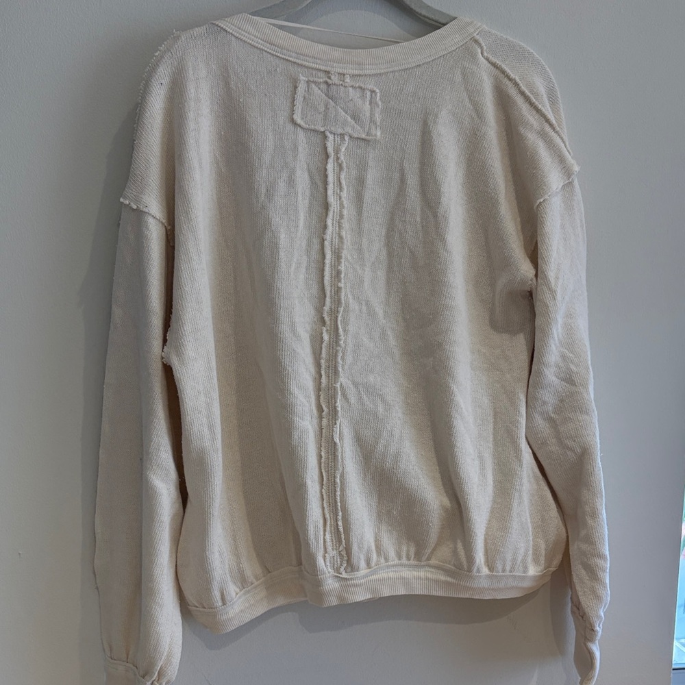 We The Free Cream Wrap V-Neck Sweater - Picture 4 of 4